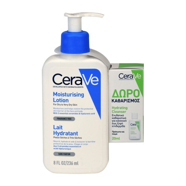 CeraVe Promo Moisturising Face & Body Lotion for Dry to Very Dry Skin 236ml & Δώρο Hydrating Foaming Oil Cleanser 20ml product photo