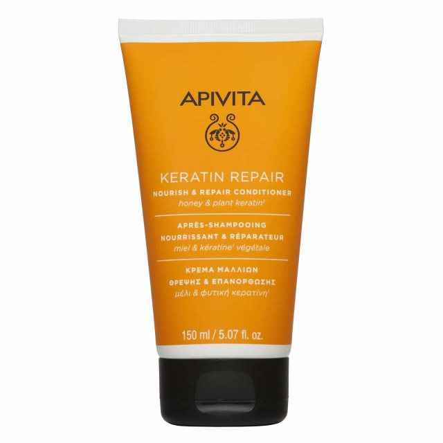 Apivita Keratin Repair Nourish & Repair Conditioner Κρέμα Μαλλιών Θρέψης & Επανόρθωσης με Μέλι & Φυτική Κερατίνη 150ml product photo