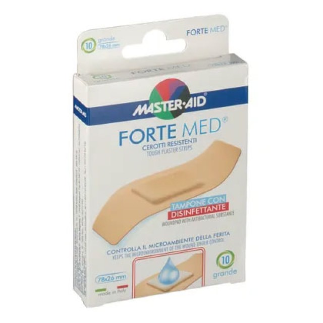 Master Aid Forte Med Αυτοκόλλητα Strips Μπεζ Large 78x26 mm 10 τεμ product photo