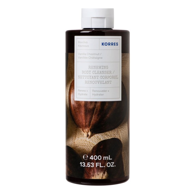 Korres Renewing Body Cleanser Vanilla Chestnut Shower Gel Αφρόλουτρο με Άρωμα Βανίλιας & Κάστανο 400ml product photo