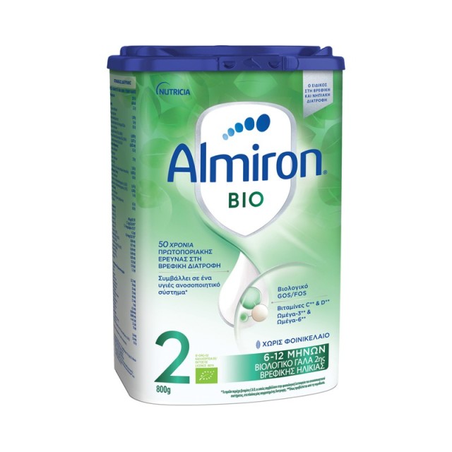 Nutricia Almiron Bio 2 Βιολογικό Γάλα 2ης Βρεφικής Ηλικίας Από 6-12 Μηνών 800gr product photo