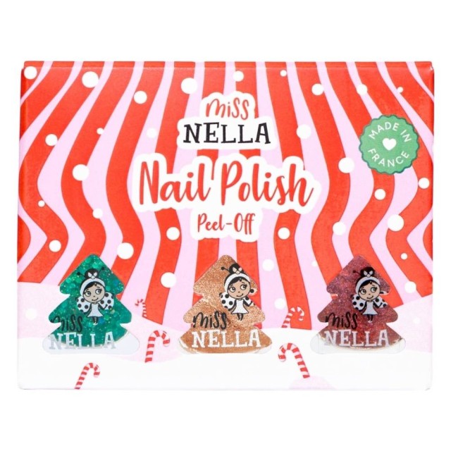 Miss Nella Christmas Sparkle Σετ 3 Παιδικά Βερνίκια Νυχιών Peel-Off με Βάση Νερού product photo