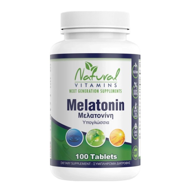 Natural Vitamins Melatonin 100 Sublingual Tablets product photo