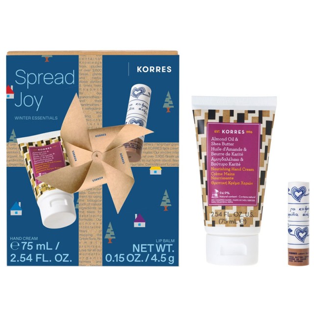 Korres Promo Spread Joy Winter Essentials Almond Oil & Shea Butter Hand Cream 75ml & Cocoa Butter Lip Balm 4.5g product photo