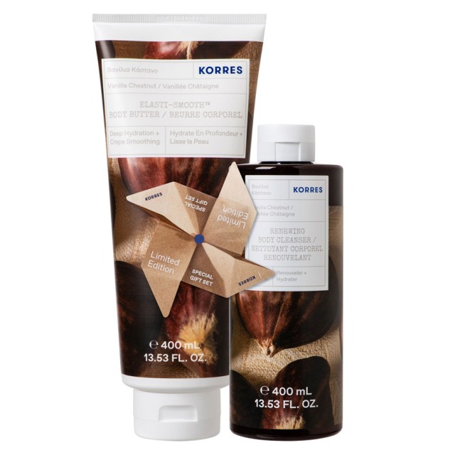 Korres Promo Renewing Body Cleanser Vanilla Chestnut Shower Gel 400ml & Elasti - Smooth Body Buttter 400ml product photo