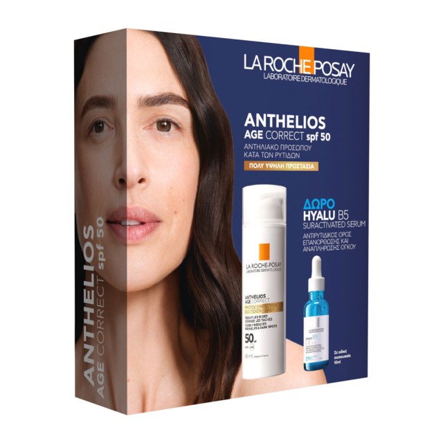 La Roche Posay Promo Anthelios Age Correct Photocorrection Daily Cream Spf50, 50ml & Δώρο Hyalu B5 Suractivated Serum 10ml product photo