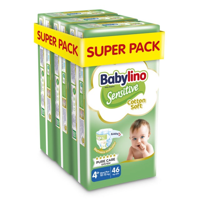 Babylino Sensitive Cotton Soft Super Pack Maxi Plus Μέγεθος 4+ (7-13kg) 138 Πάνες product photo