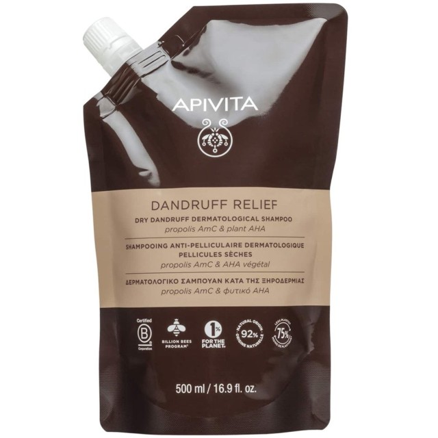 Apivita Dandruff Refill Δερματολογικό Σαμπουάν κατά της Ξηροδερμίας με Propolis AmC & Φυτικό AHA 500ml product photo