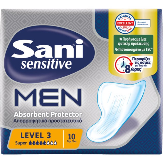 Sani Sensitive Men Absorbent Protector Level 3 Super 10 τεμ product photo