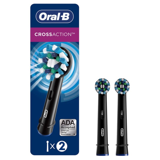 Oral-B Pro Cross Action Electric Toothbrush Head Black Replacement 2τεμ product photo