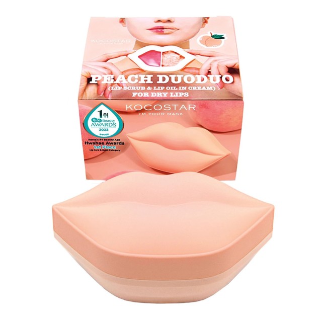 Kocostar Peach Duo Lip Scrub 23gr & Lip Oil in Cream 20gr product photo