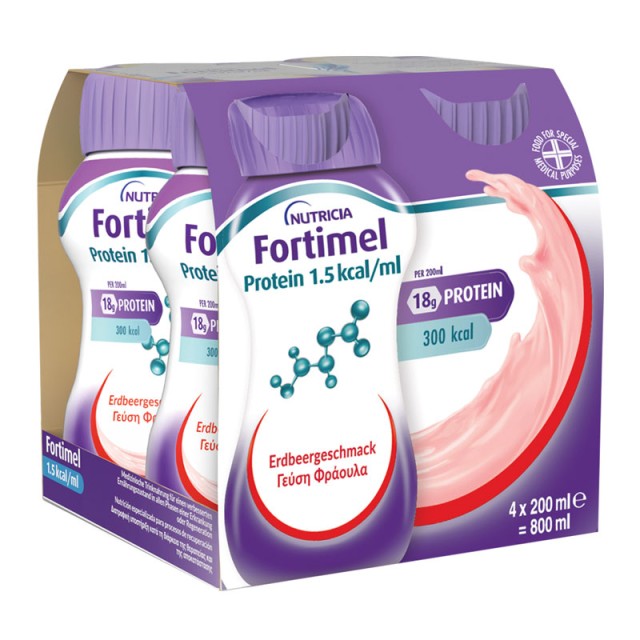 Nutricia Fortimel Protein 1,5 Kcal Φράουλα 4x200 ml product photo