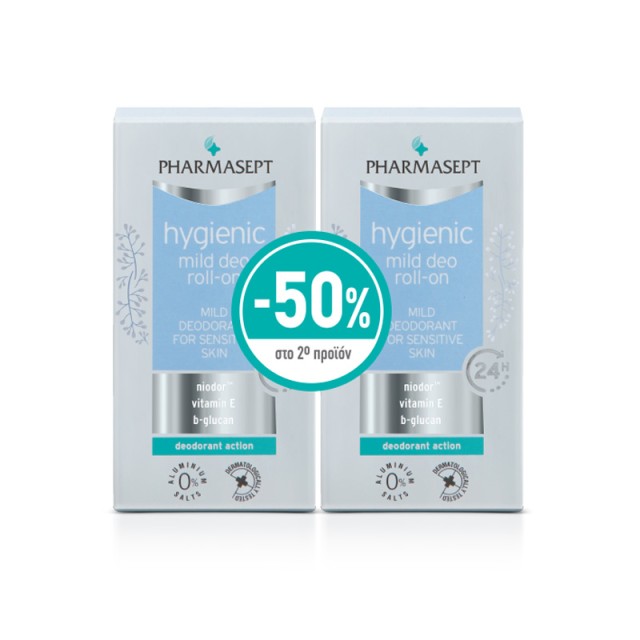 Pharmasept Promo Hygienic Mild Deo 24h Roll on 2x50ml -50% Στο 2ο Προϊόν product photo
