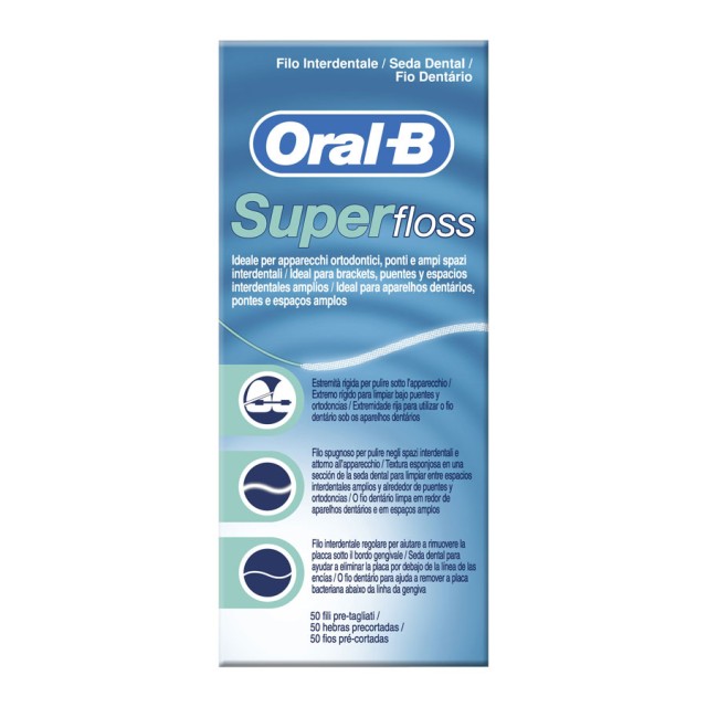 Oral-B Superfloss Dental Floss Οδοντικό Νήμα με Γεύση Μέντα 50m product photo