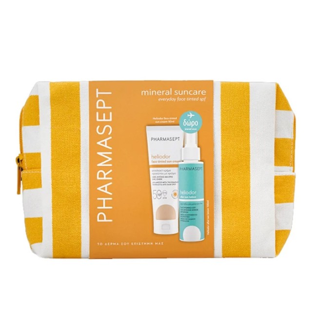 Pharmasept Promo Heliodor Tinted Face Sun Cream Spf50, 50ml & Δώρο Travel Size Moisturizing & Soothing After Sun Lotion with Cucumber & Hyaluronic Acid 100ml & Νεσεσέρ product photo