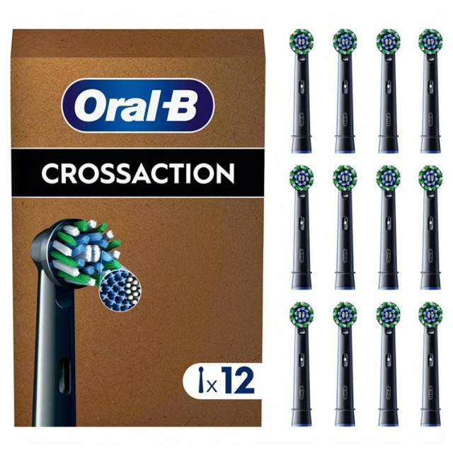Oral-B Pro Cross Action Medium Electric Toothbrush Replacement Head Black Edition 12τεμ product photo