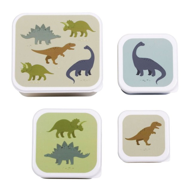 A Little Lovely Company Σετ 4 Δοχεία Φαγητού Lunch & Snack Box Dinosaurs - SBSEDI38 product photo