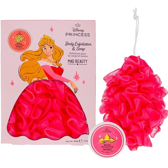 Mad Beauty Disney Princess Aurora Σετ Δώρου με Απολεπιστικό Σφουγγάρι Σώματος & Σαπούνι Raspberry & Honeydew 100 gr product photo