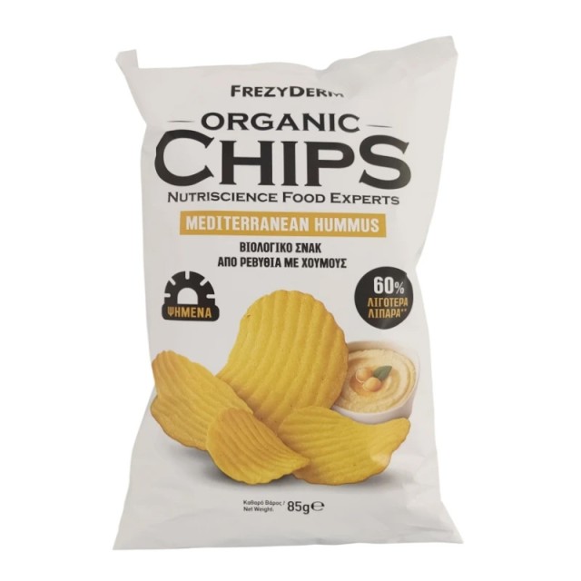 Frezyderm Organic Chips Mediterranean Hummus Βιολογικό Σνακ Από Ρεβύθια Με Χούμους 85gr product photo