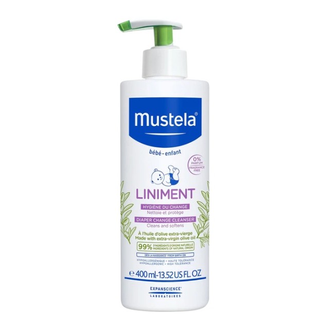 Mustela Liniment Diaper Change Cleanser Καθαριστικό Γαλάκτωμα για την Αλλαγής της Πάνας 400ml product photo