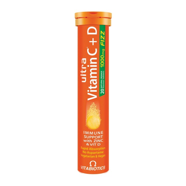 Vitabiotics Ultra Vitamin C & D 1000mg/400IU Fizz 20 Eff.tabs product photo