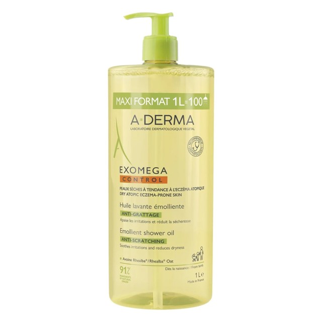 A-Derma Exomega Control Emollient Shower Oil 1000ml product photo