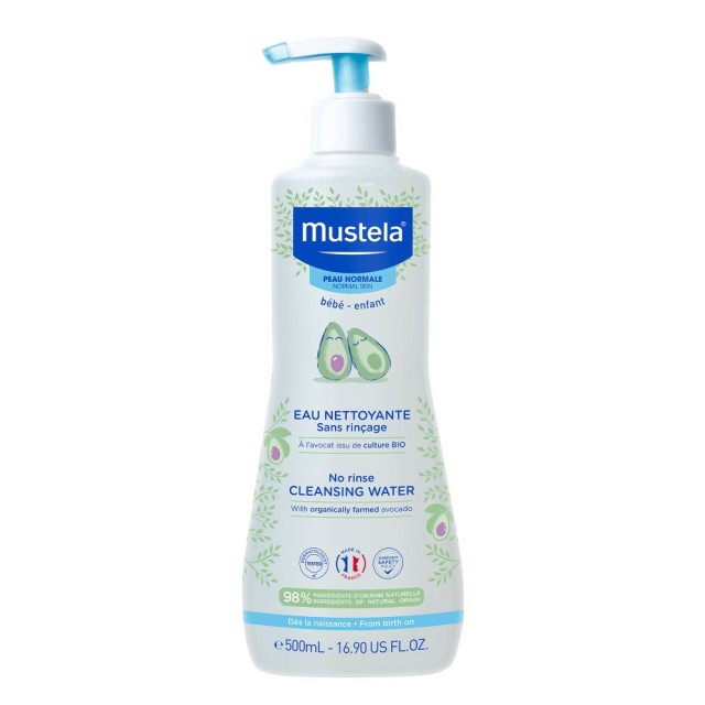 Mustela Bebe No Rinse Cleansing Water Νερό Καθαρισμού Χωρίς Ξέβγαλμα με Βιολογικό Αβοκάντο 500ml product photo