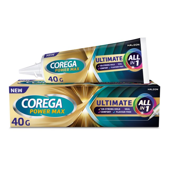 Corega Ultimate All-In-One Στερεωτική Κρέμα Τεχνητής Οδοντοστοιχίας για Ακόμα Μεγαλύτερη Δύναμη Μασήματος 40gr product photo