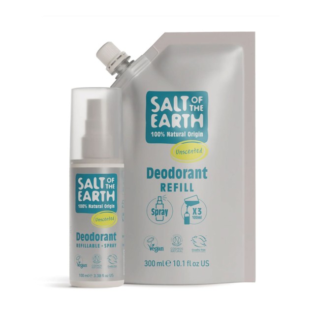 Salt of the Earth Vegan Αποσμητικό Spray Χωρίς Άρωμα Refill Pouch 300ml product photo