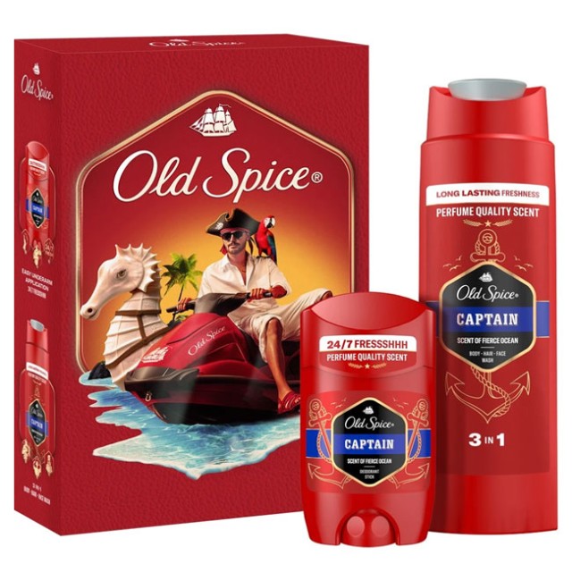 Old Spice Promo Captain Deodorant Stick 50ml & 3in1 Shower & Shampoo Gel 250ml product photo