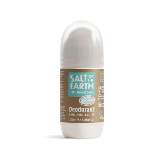 Salt of the Earth Vegan Ginger & Jasmine Αποσμητικό Επαναγεμιζόμενο Roll-On 75ml product photo
