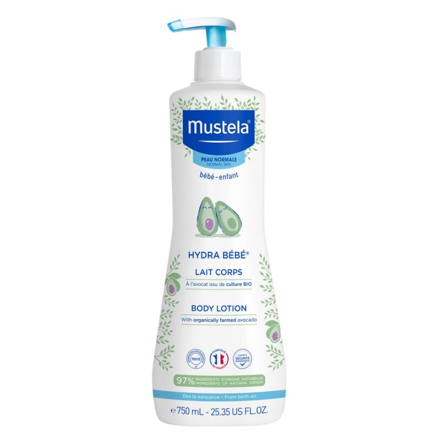 Mustela Hydra Bebe Body Lotion Ενυδατική Κρέμα Σώματος με Βιολογικό Αβοκάντο 750ml product photo