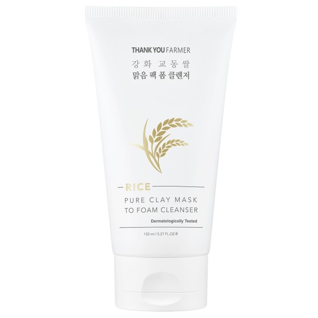 Thank You Farmer Rice Pure Clay Mask to Foam Cleanser 150ml product photo