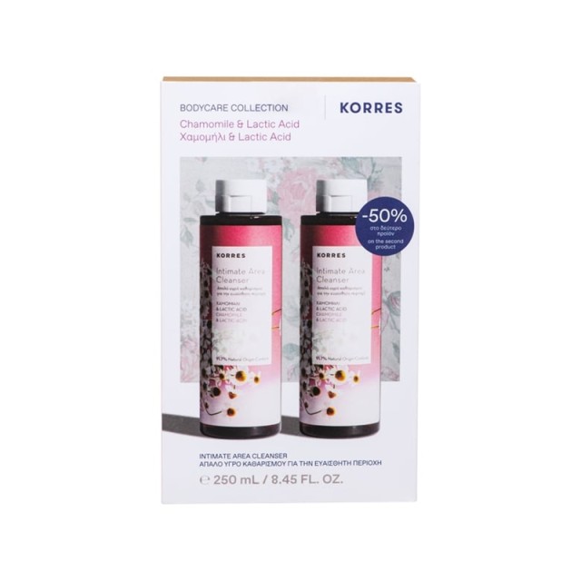 Korres Promo Chamomile + Lactic Acid Intimate Area Cleanser Υγρό Σαπούνι Ευαίσθητης Περιοχής Χαμομήλι 2x250ml product photo