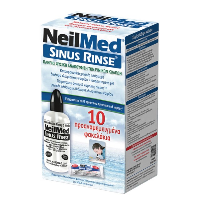 NeilMed Sinus Rinse Starter Kit Ενηλίκων - 1 Φιάλη & 10 Ανταλλακτικά Φακελάκια product photo