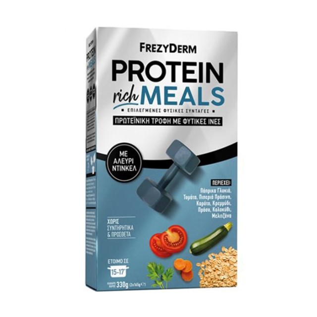 Frezyderm Protein Rich Meals Πρωτεϊνική Τροφή με Φυτικές Ίνες & Αλεύρι Ντίνκελ 2x165 gr product photo