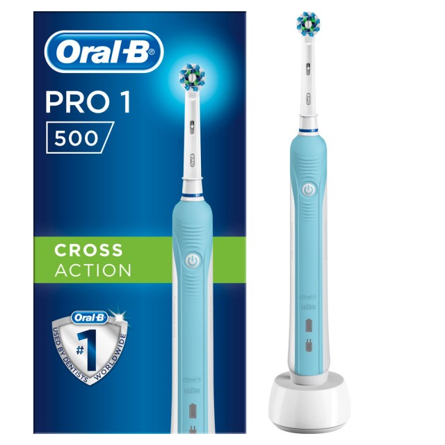 Oral-B Pro 1 500 Cross Action Electric Toothbrush Blue 1τεμ product photo