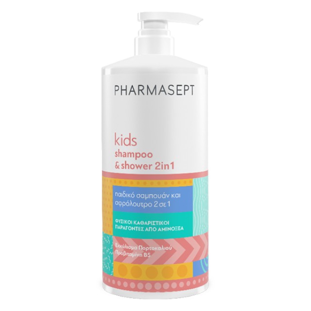 Pharmasept Kids Shampoo & Shower 2 in 1 Απαλό Παιδικό Σαμπουάν & Αφρόλουτρο με Αντλία 1Lt product photo