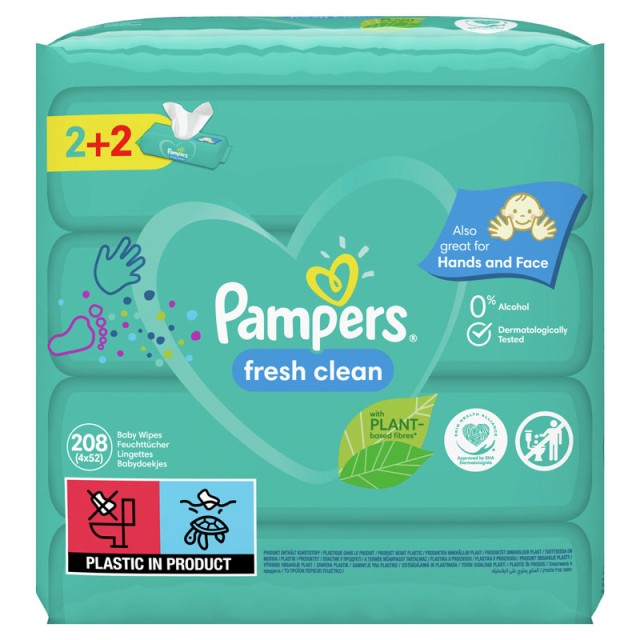 Pampers Fresh Clean Μωρομάντηλα 4 x 52 Μωρομάντηλα (208 τεμ) product photo
