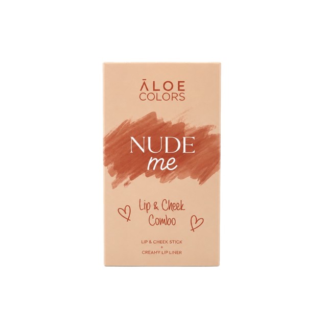 Aloe Colors Lip & Cheek Combo Nude Me Σετ με Lip & Cheek Stick Soft Peach για Χείλη & Μάγουλα 5 g & Creamy Lip Liner Honey Drip Μολύβι Χειλιών 0,5 g product photo