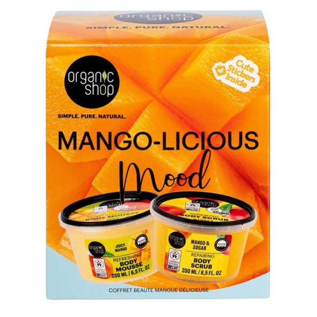 Natura Siberica Organic Shop Promo Mango-licious Mood Juicy Mango Refreshing Body Mousse Κρέμα Σώματος 250ml & Mango & Sugar Repaing Body Scrub Απολεπιστικό Σώματος 250ml product photo