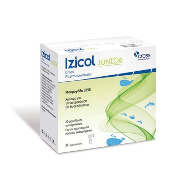 Cross Pharmaceuticals Izicol Junior Μακρογόλη 3350 για την Αντιμετώπιση της Παιδικής Δυσκοιλιότητας 20 sachets x 6gr product photo