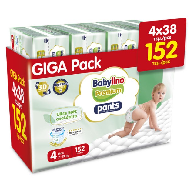 Babylino Premium Ultra Soft Pants Νο4 Maxi (7-13Kg) 152 τεμ product photo