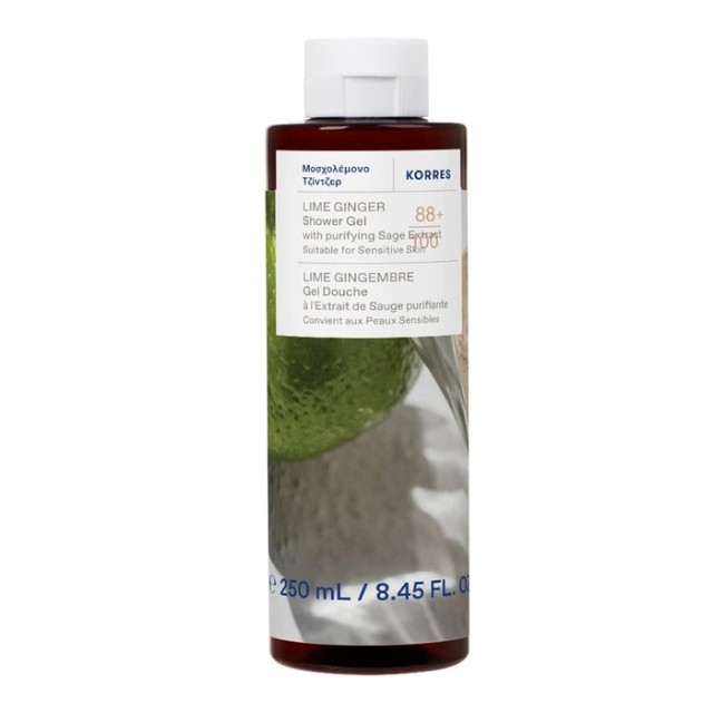 Korres Lime Ginger & Purifying Sage Extract Shower Gel 250ml product photo