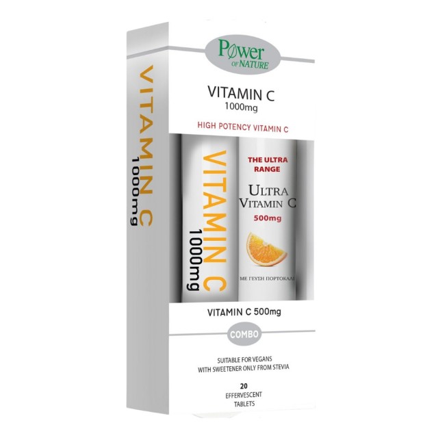 Power Health Power of Nature Promo Vitamin C 1000mg, 20 effer.tabs & Ultra Vitamin C 500mg, 20 effer.tabs product photo