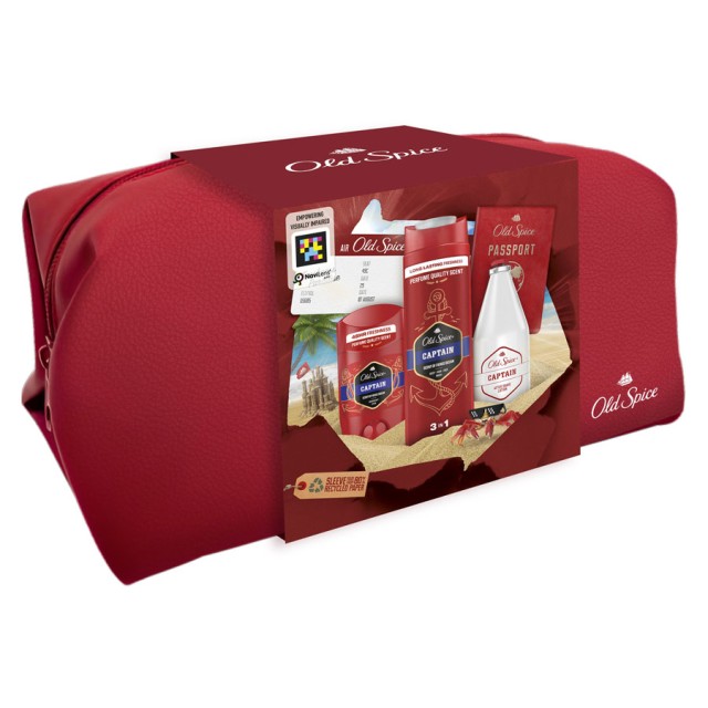 Old Spice Promo XMas Captain Promo Body / Hair / Face Wash 3 in 1  250ml, After Shave Lotion 100ml, Deodorant Stick Αποσμητικό Στικ 50ml & Νεσεσέρ product photo