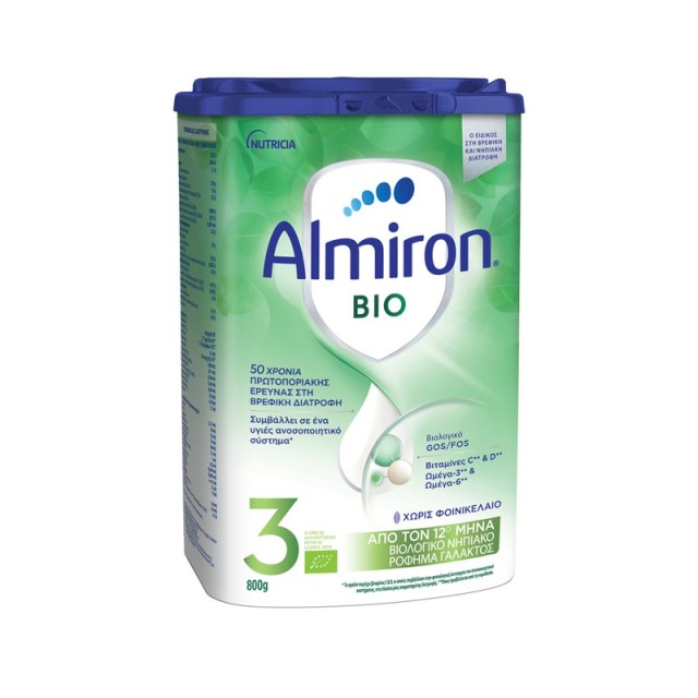Nutricia Almiron Bio 3 Βιολογικό Ρόφημα Γάλακτος για Βρέφη Από τον 12ο Μήνα 800gr product photo