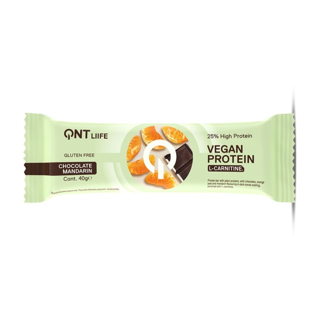 QNT Life Vegan Protein Bar L-Carnitine Chocolate Mandarin 40gr product photo
