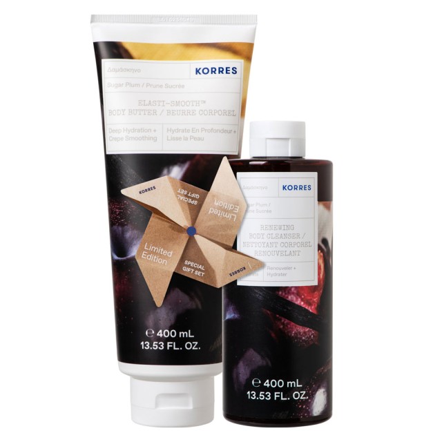 Korres Promo Renewing Body Cleanser Sugar Plum Shower Gel 400ml & Elasti - Smooth Body Buttter 400ml product photo