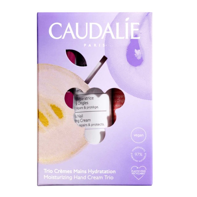 Caudalie Promo Xmas The Des Vignes, Vinotherapist, Rose de Vigne Repairing Hand & Nail Cream 3x30ml product photo